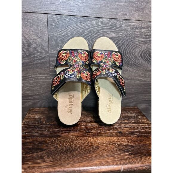 Alegria Linn Embroidered Leather Open Toe Clog Sandal,  EU 39 Women's 8.5. NWOT - Picture 5 of 12